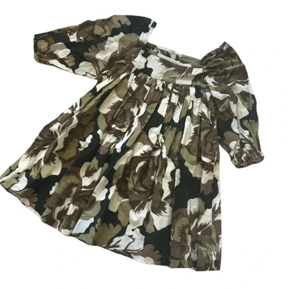 kit + lili Girls Dress Size 4 5 6 Brown Beige Black Floral Cotton NEW - Picture 3 of 3